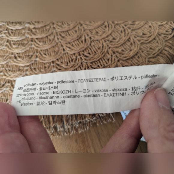 Zara pinstripe, banded joggers, size M, navy and red - Picture 5 of 5